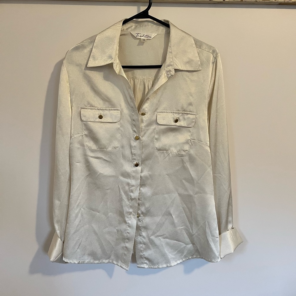 Champagne satin blouse